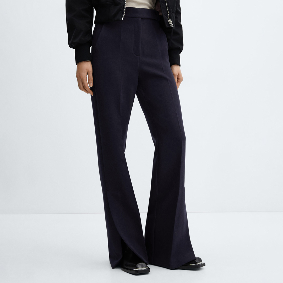 Navy High Rise Trousers