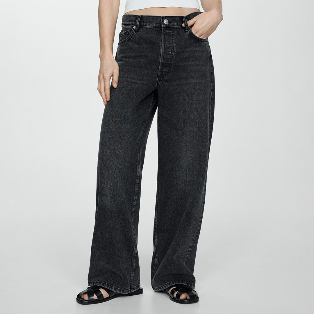 Washed Black Loose Fit Jeans