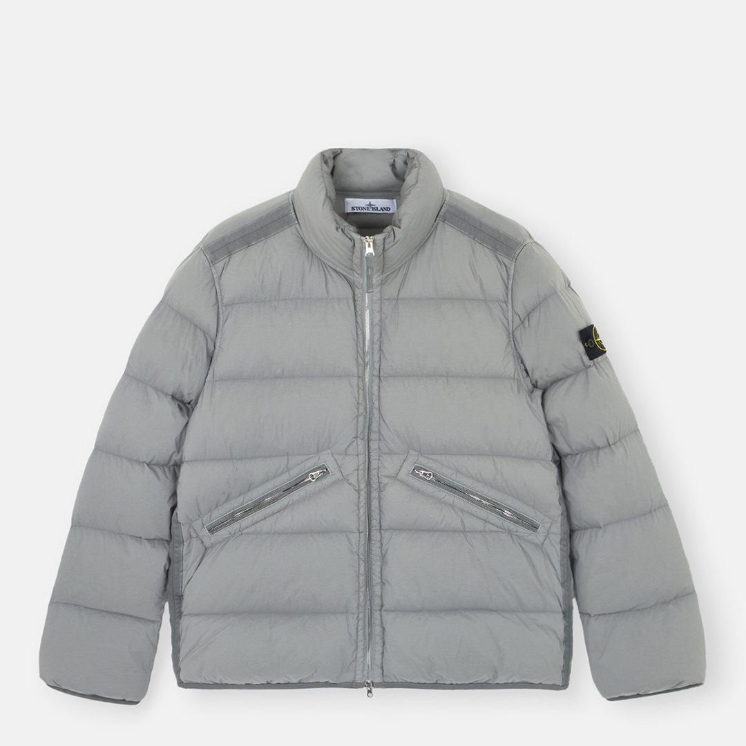 Grey Funnel Zip Puffer Coat Grey Funnel Zip Puffer Coat