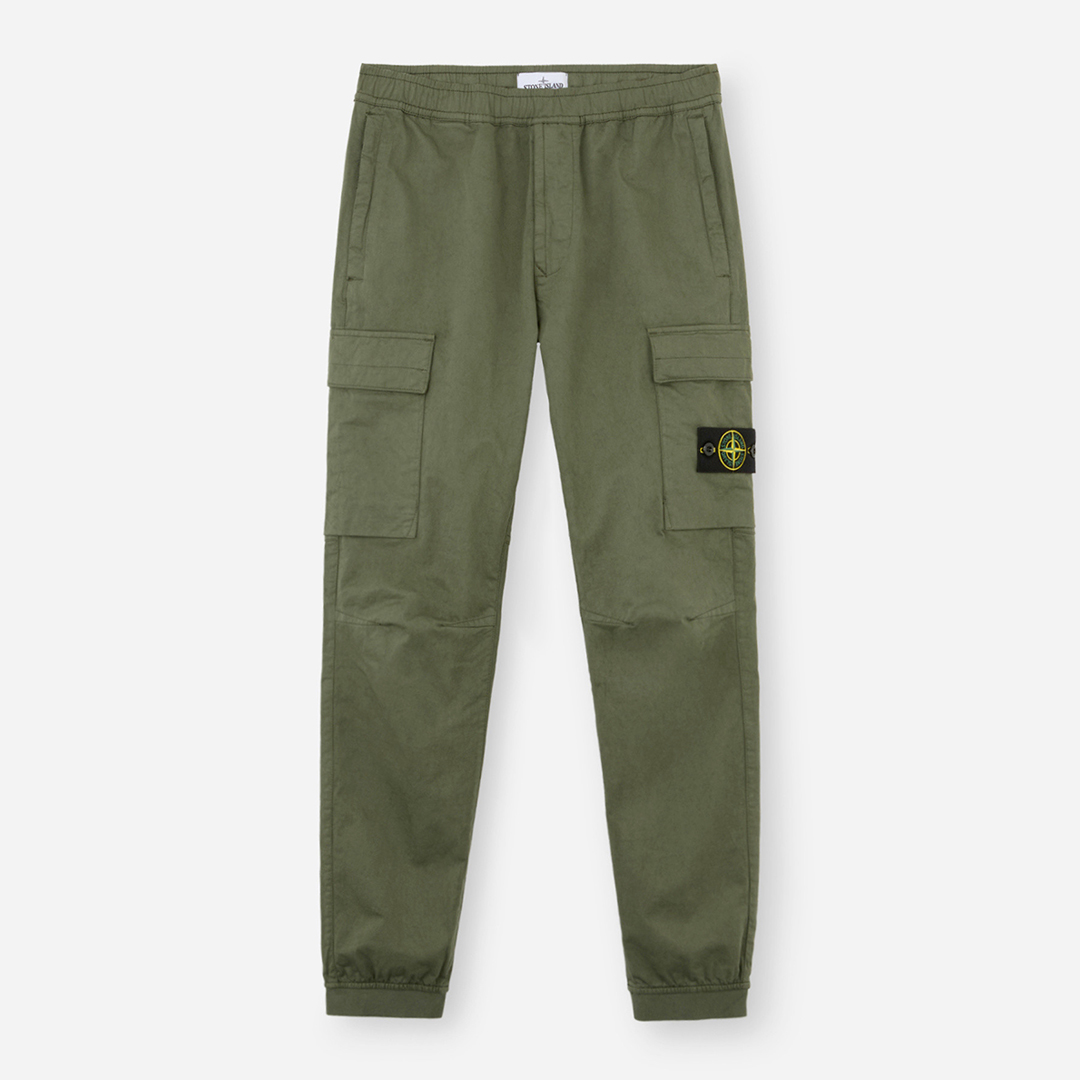 Khaki Wool Blend Cargo Trousers - Stone Island - Modalova