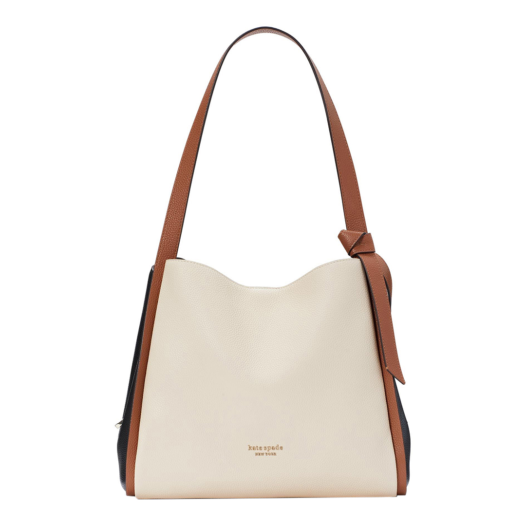 knott colorblocked pebbled leather large shoulder bag