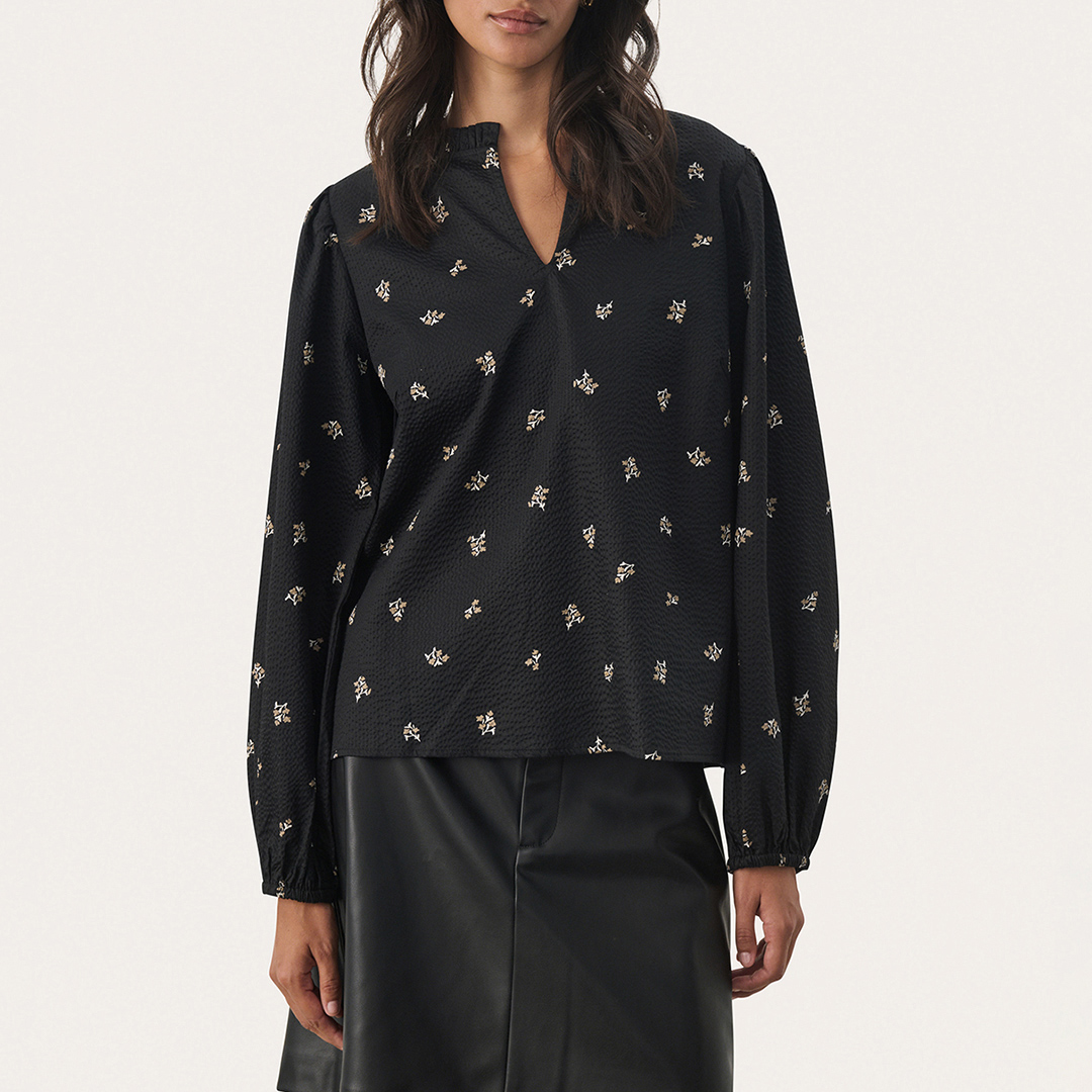 Black Floral Blouse