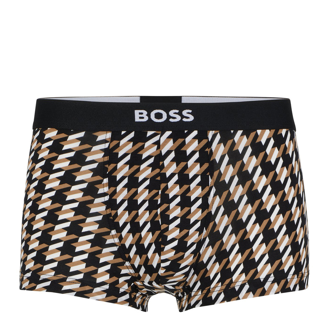 Black/White Houndstooth Print Boxers