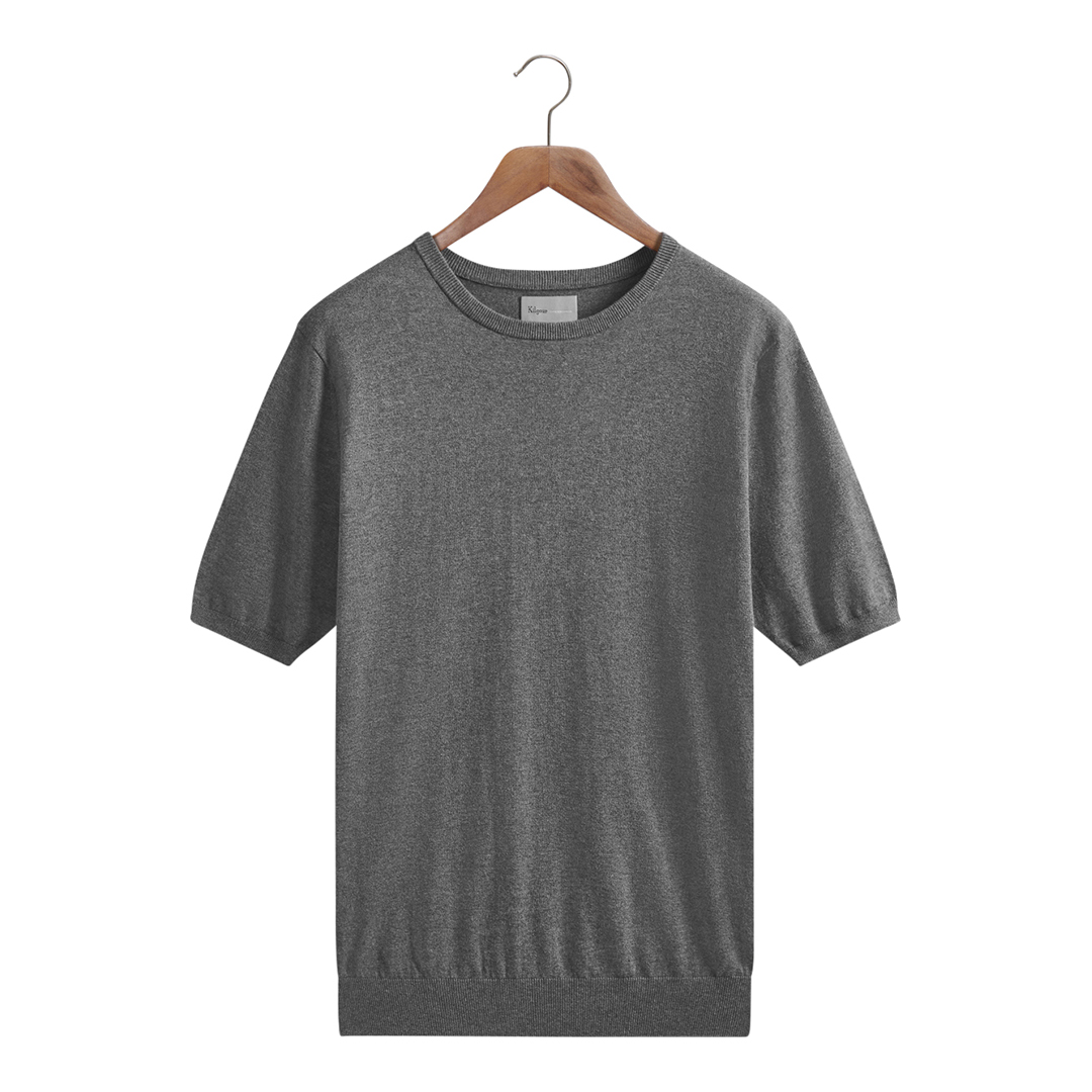 Grey Cotton Cashmere T-Shirt