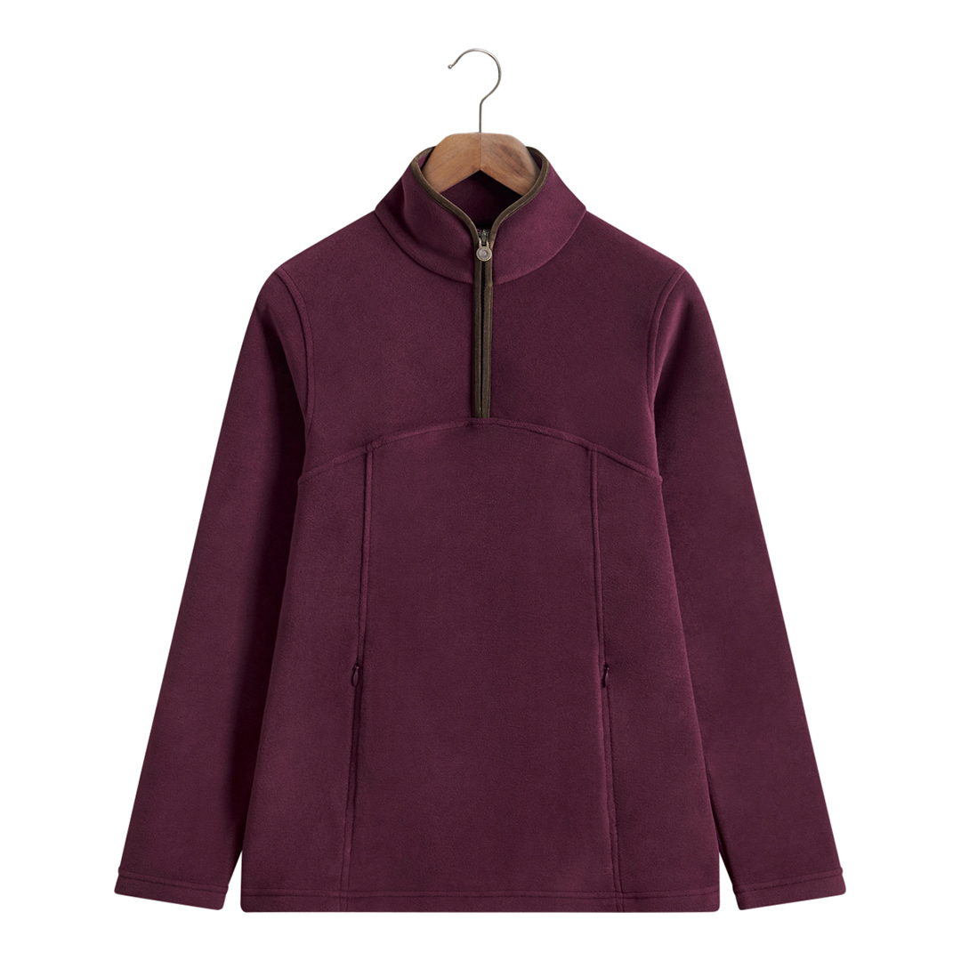 Women's Burgundy Quarter Zip Fleece