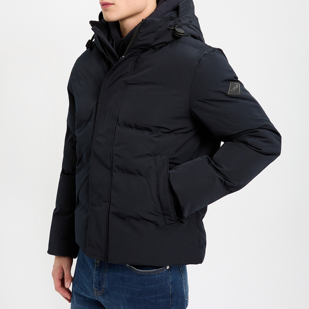 Replay Navy Micro-Poly Oxford Jacket - Size XXL