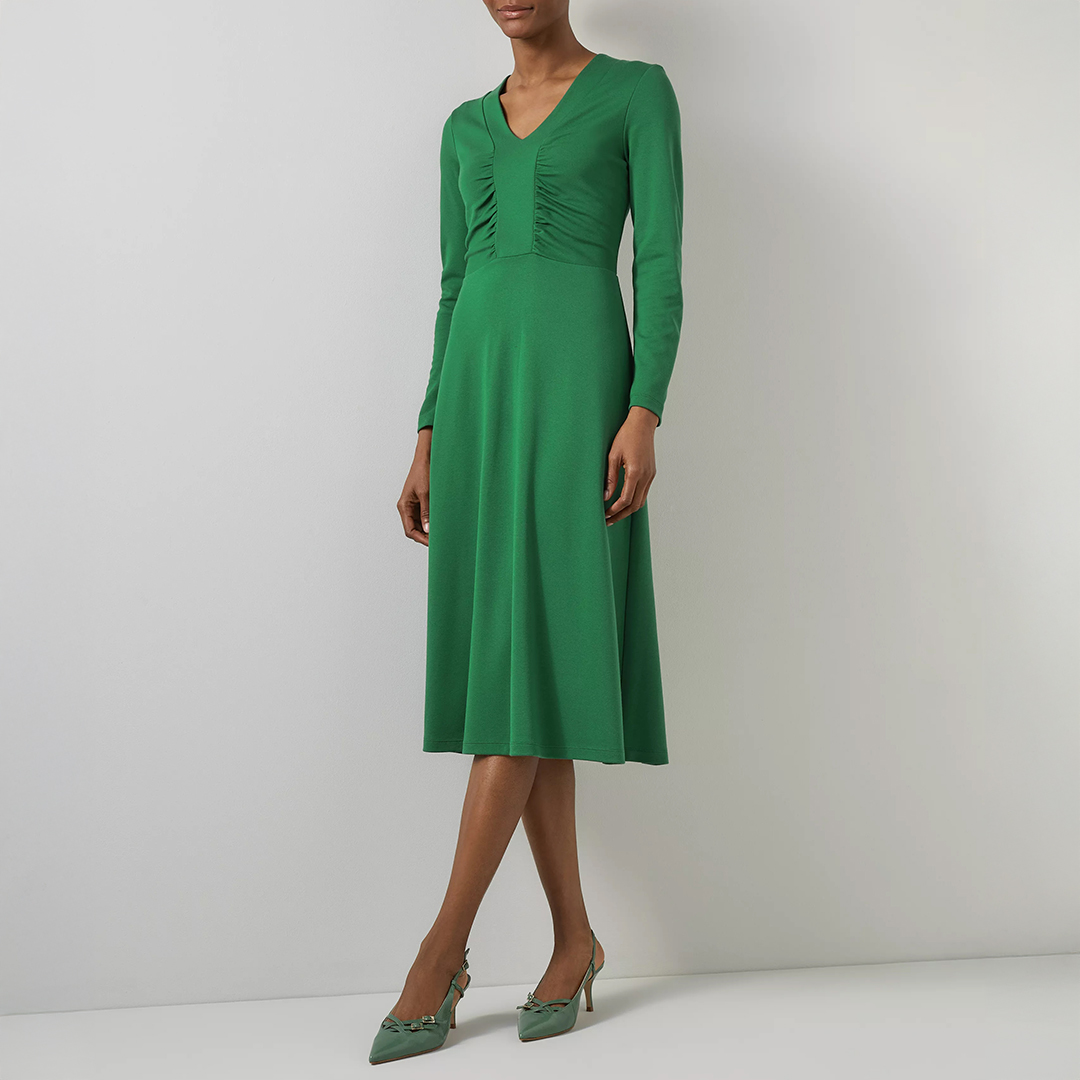 Emerald Ruched Midi Dress - L K Bennett - Modalova