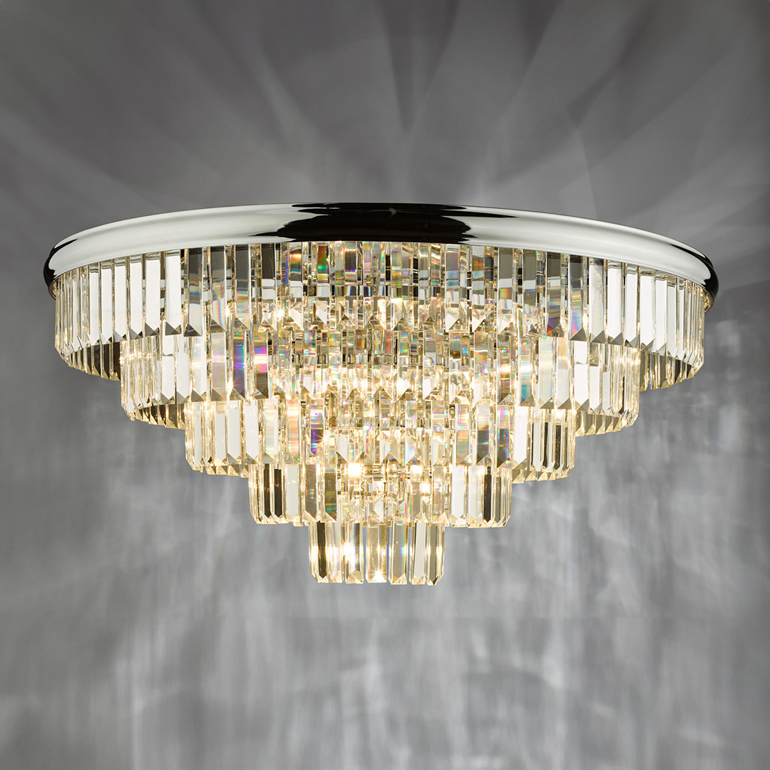 Dar Lighting    Silver Eulalia 12 Light Flush in Size 12, BrandAlley