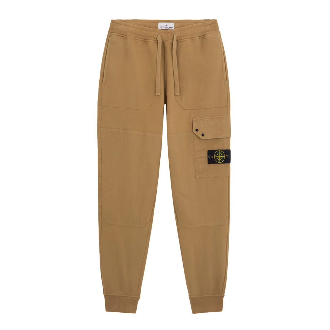 Camel Cotton Fleece Cargo Joggers