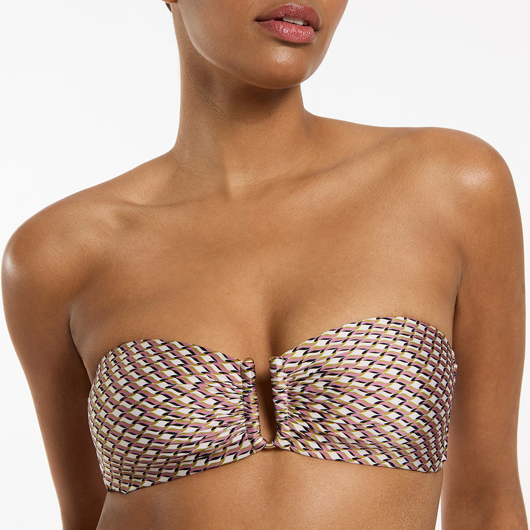 Multi Infinity Moulded Bandeau Bikini Top - Jets - Modalova