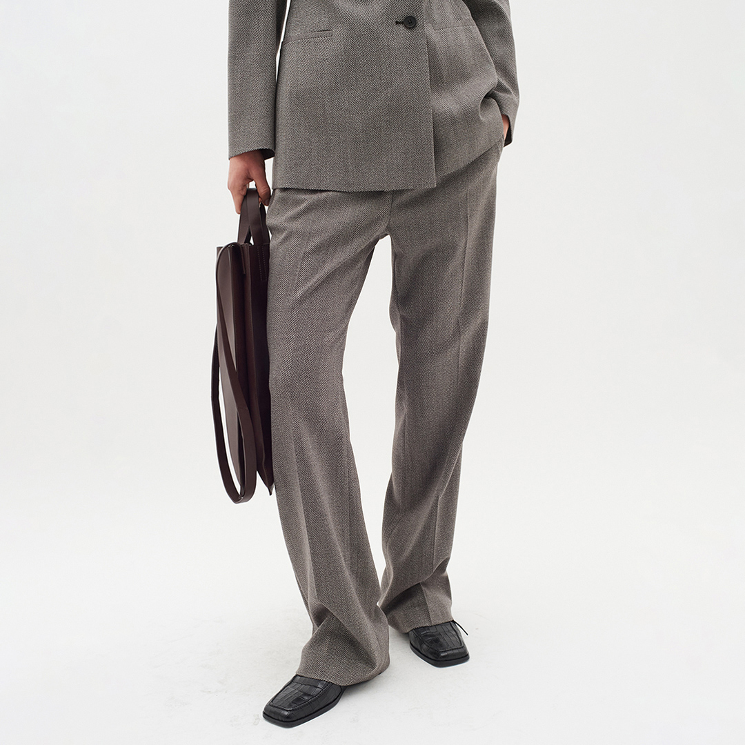Brown Herringbone Tailored Trousers - Inwear - Modalova