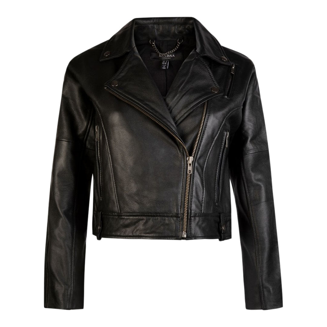 Black Leather Biker Jacket - Muubaa - Modalova
