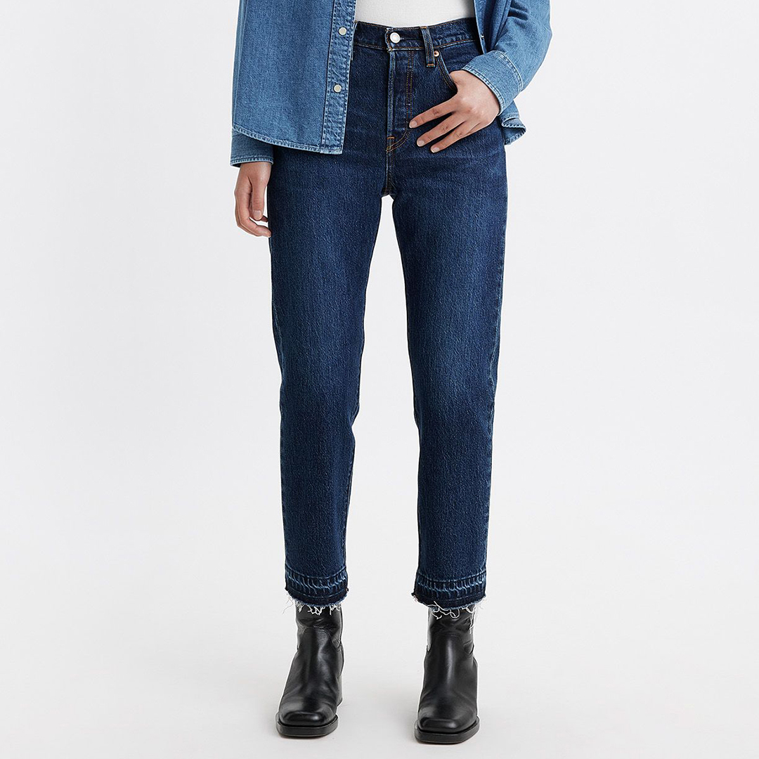 Dark Blue 501® Cropped Stretch Jeans