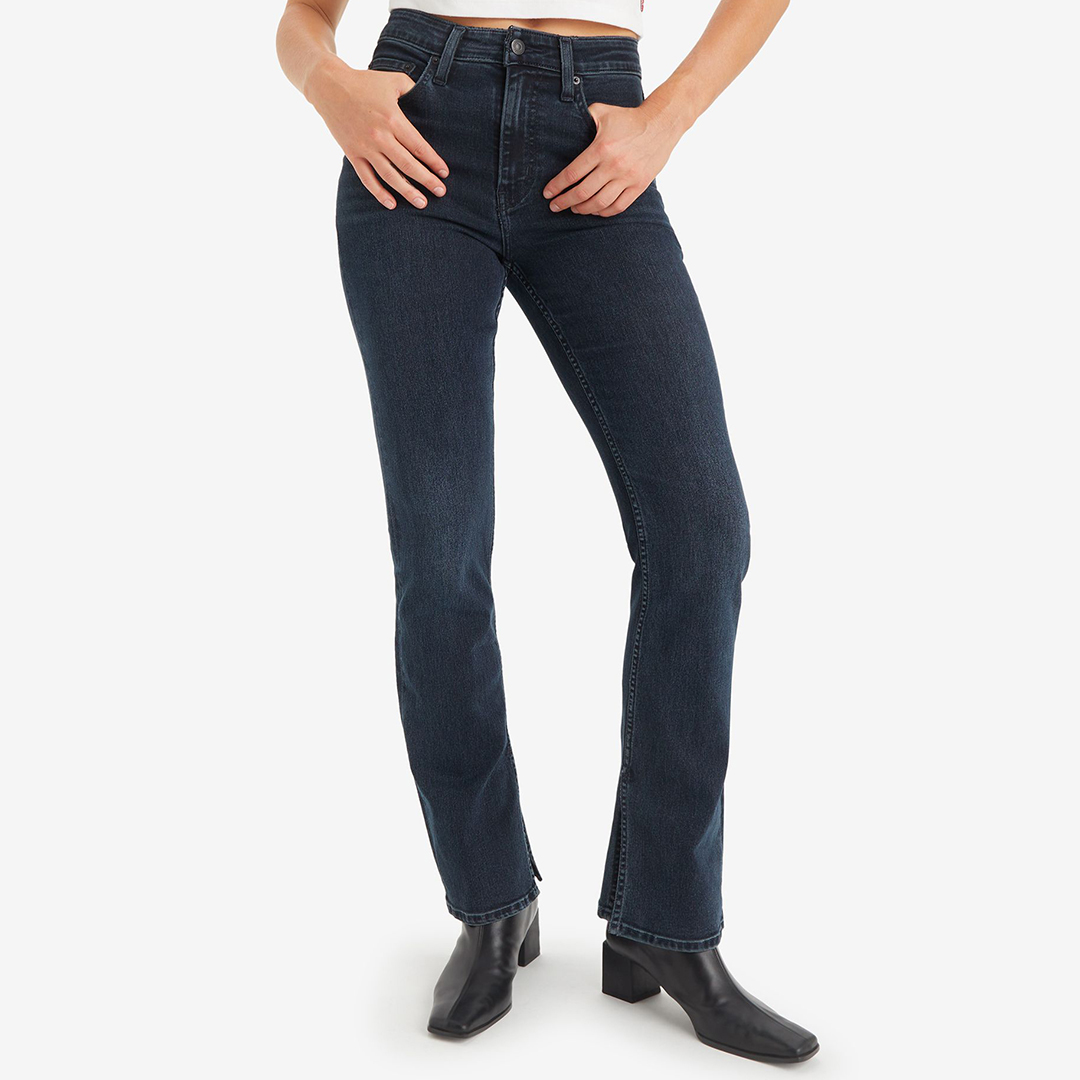 Black 725™ Slit Bootcut Stretch Jeans