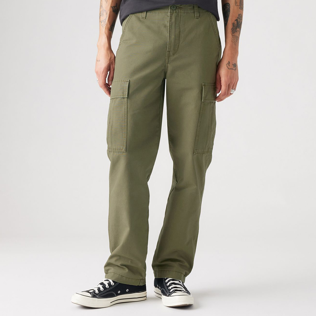 Khaki Straight Cotton Cargo Trousers - Levi's - Modalova