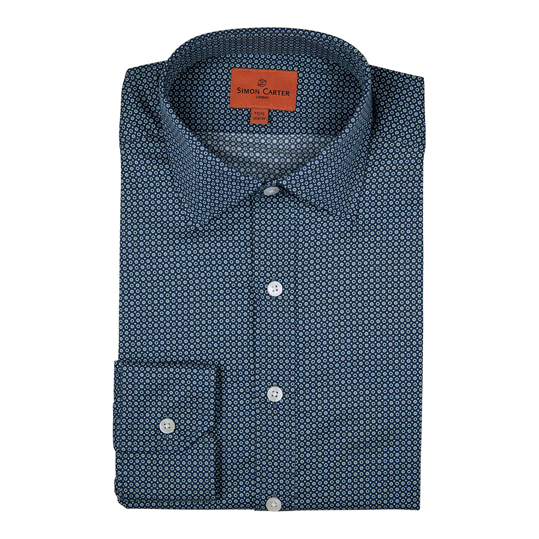 Geo Circle Design Cotton Shirt