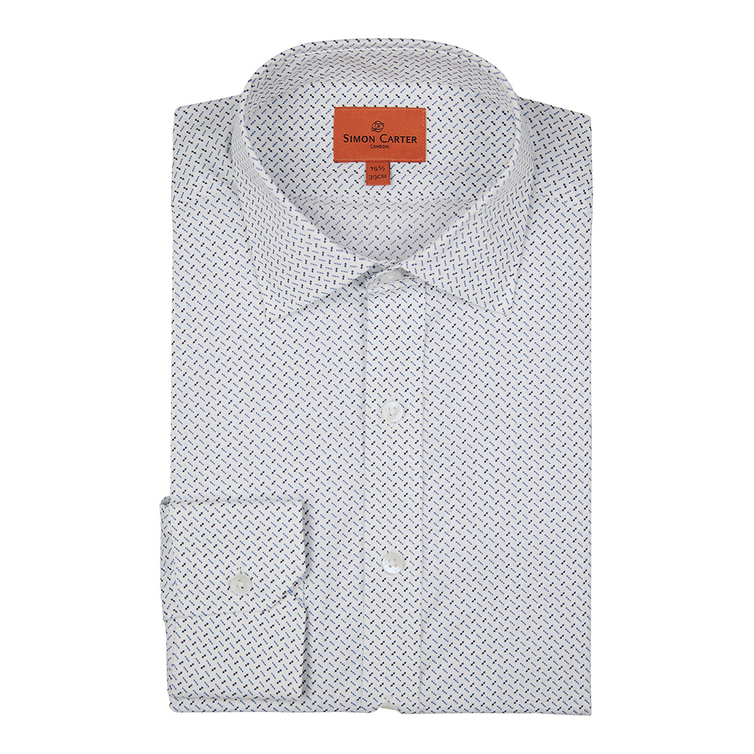 Diamond/Spot Print Design Cotton Shirt - Simon Carter - Modalova
