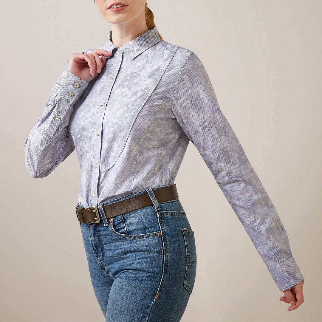 Blue Jacquard Muir Blouse