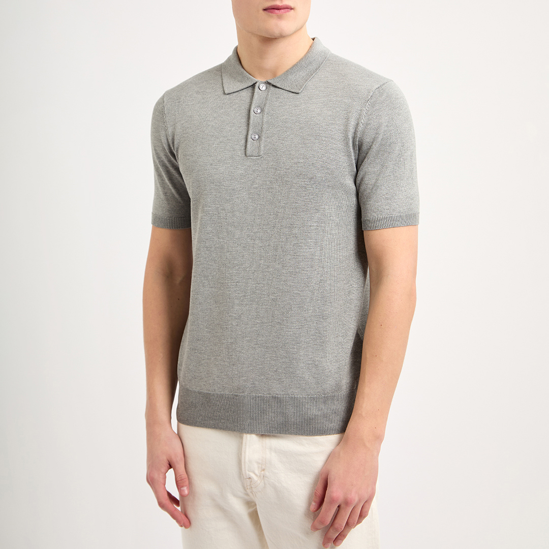 Light Grey Buttoned Polo Shirt
