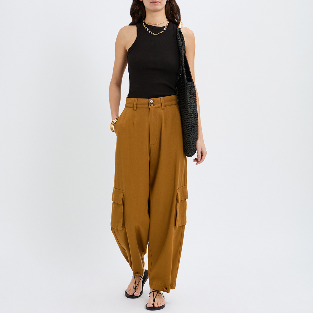 Bronze Brown Cargo Trousers