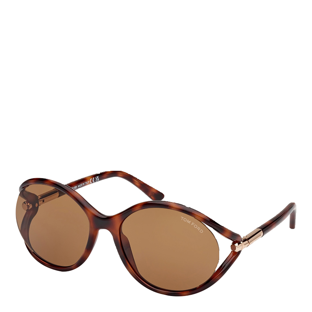 Blonde Havana Tom Ford Round Sunglasses 59mm