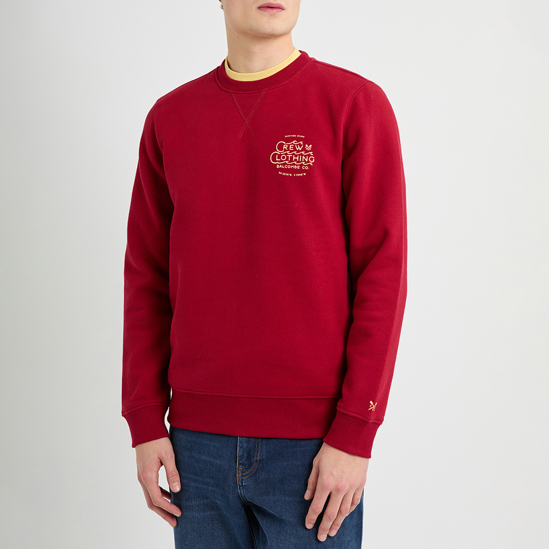 Red Graphic Crew Neck Sweatshirt