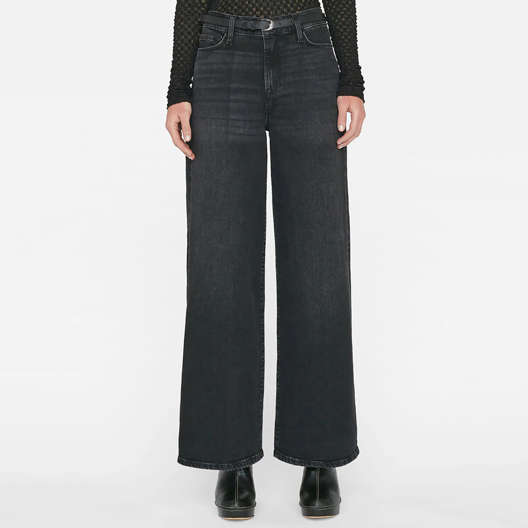 Black Le Slim Palazzo Wide Leg Jean