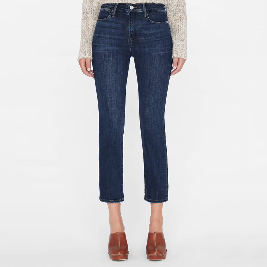 Dark Blue Le High Straight Jean