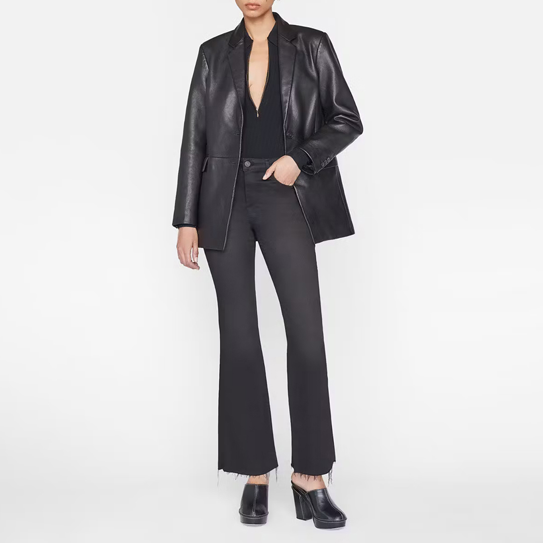 Black Le Easy Flare Cropped Jean - Frame - Modalova