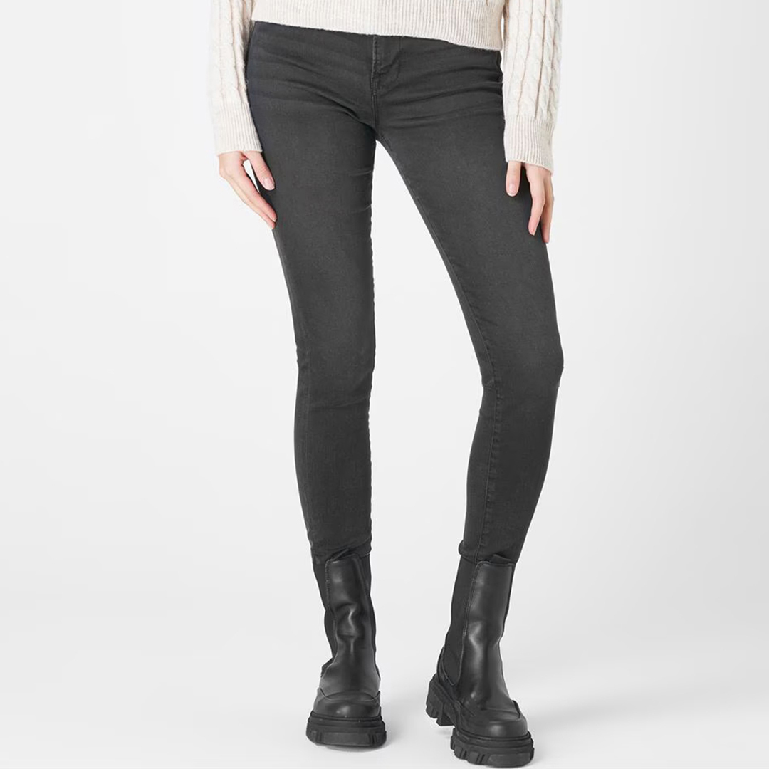 Washed Black Le High Skinny Frayed Jean