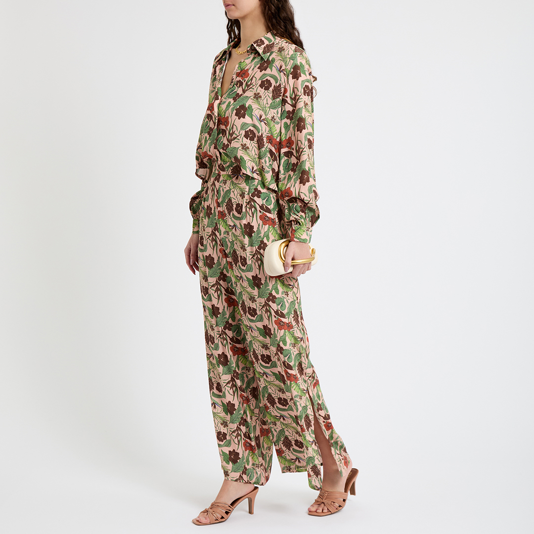 Pink Botanical Print Trouser
