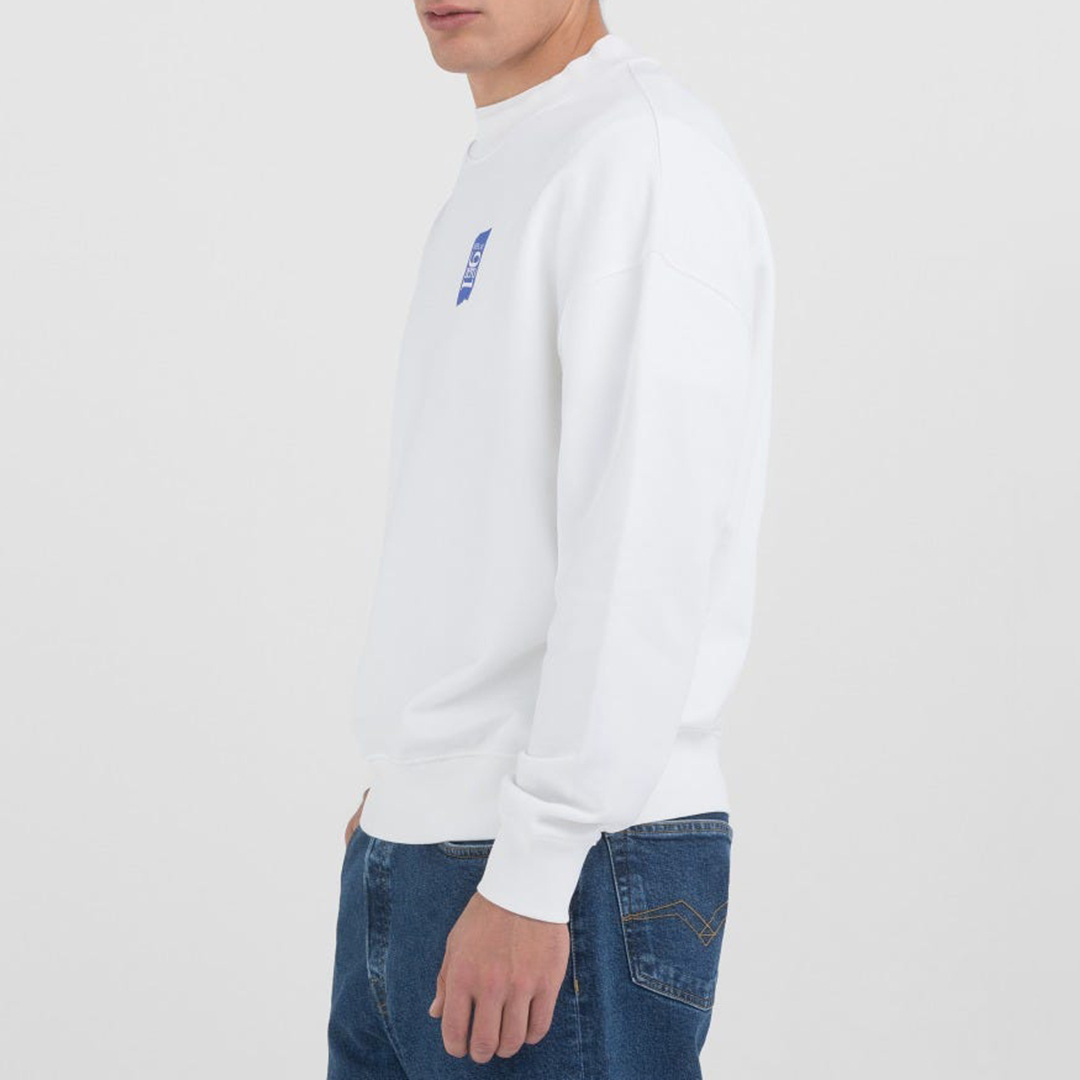 White Crew Neck Graphic Print Sweatshirt
