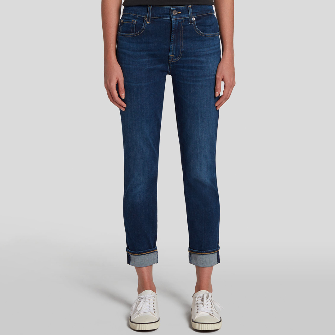 Dark Blue Relaxed Skinny Stretch Jeans