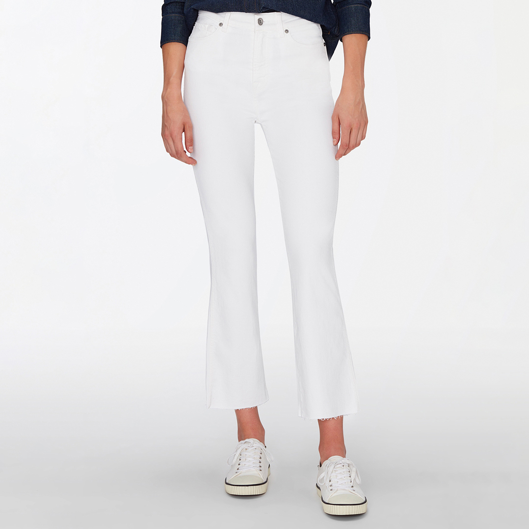 White Slim Kick Stretch Jeans
