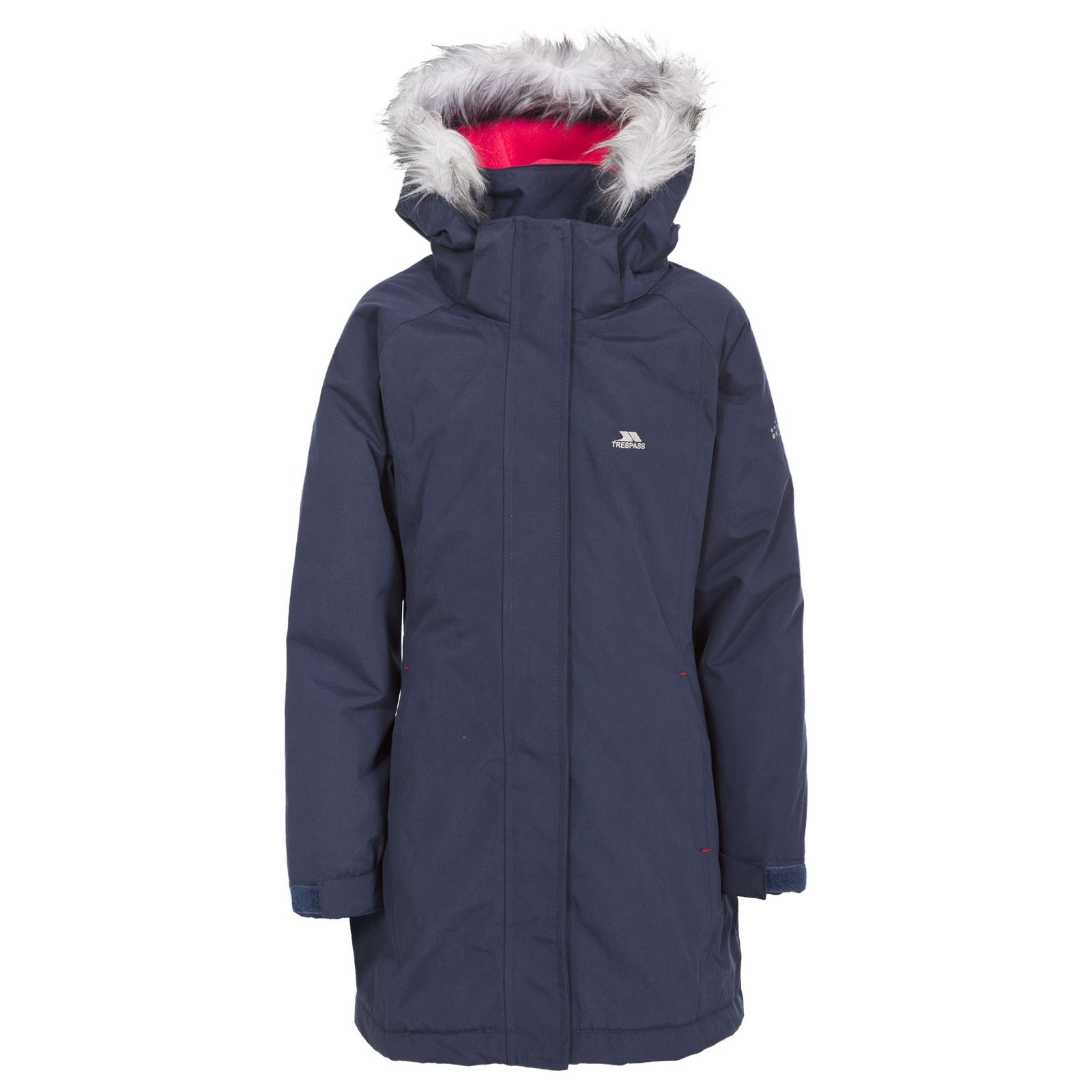 Trespass Girls   Navy Childrens Fame Waterproof Parka Jacket in Size 9/10 Years, BrandAlley