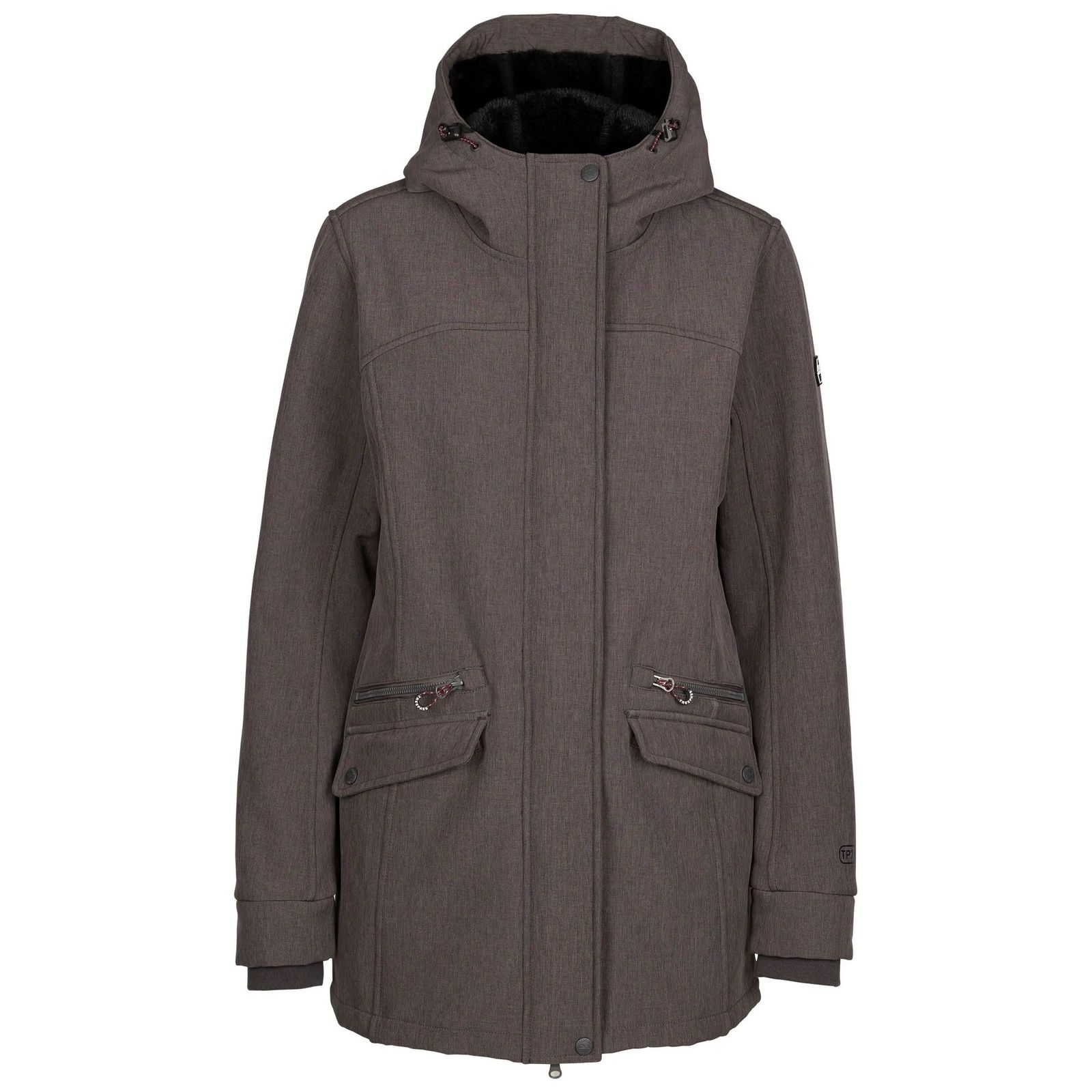 Trespass Women's  Soft Shell Jacket Anza Polyester Dark Grey Marl in Size XL, BrandAlley