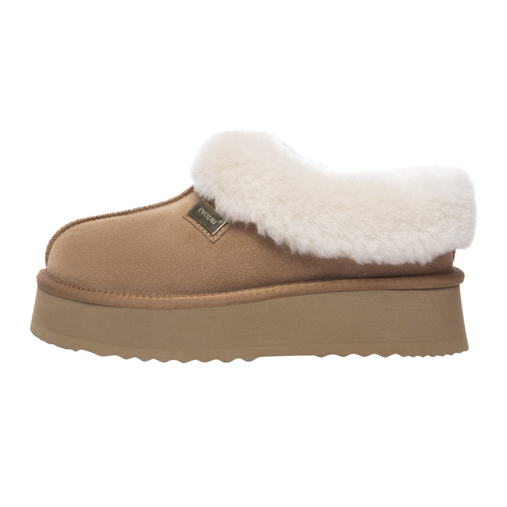 Everau Women's   Chestnut Topknot Suede Platform Slippers in Size 6, BrandAlley