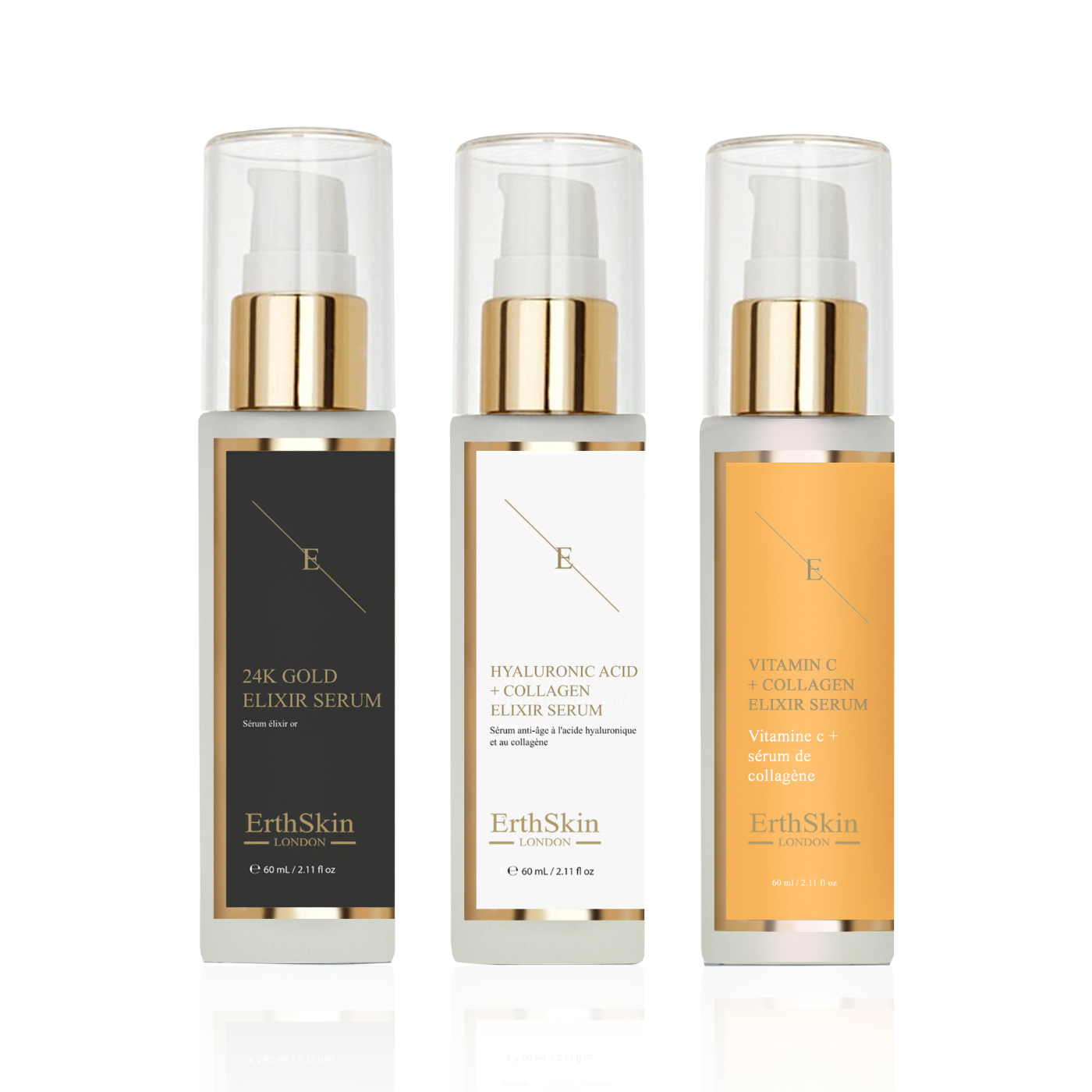 Erth Skin London   Vitamin C Serum 60ml + Collagen Serum - 60ml + Elixir Serum- 60ml , BrandAlley