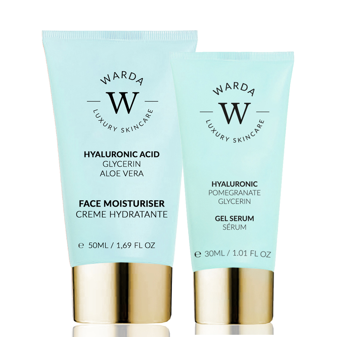 Warda Skincare   SKIN HYDRATION BOOST HYALURONIC ACID MOISTURISER 50ml + SKIN HYDRATION BOOST HYALURONIC ACID GEL SERUM 30ml , BrandAlley