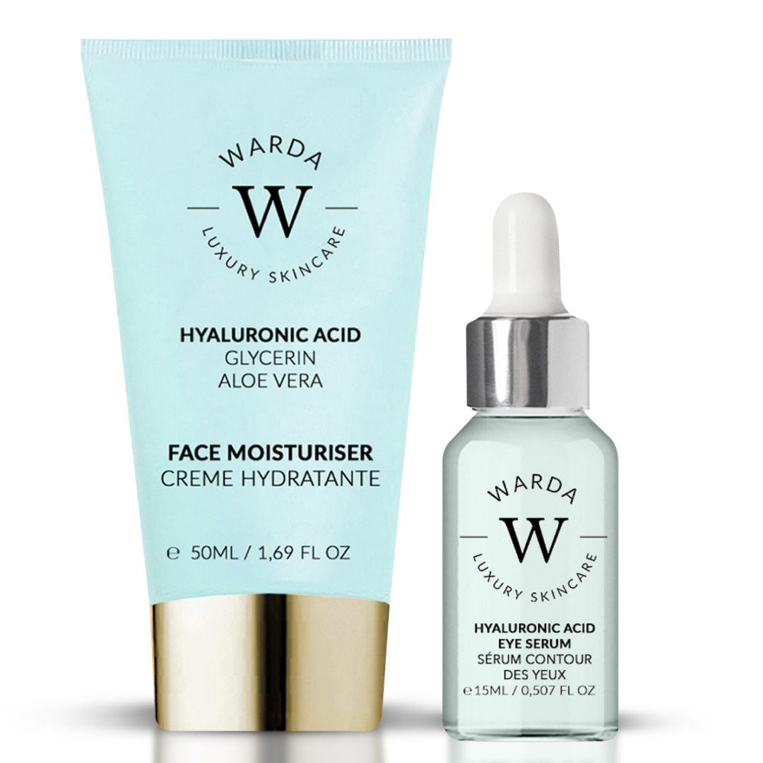 Warda Skincare   SKIN HYDRATION BOOST HYALURONIC ACID MOISTURISER 50ml + SKIN HYDRATION BOOST HYALURONIC ACID EYE SERUM 15ml , BrandAlley