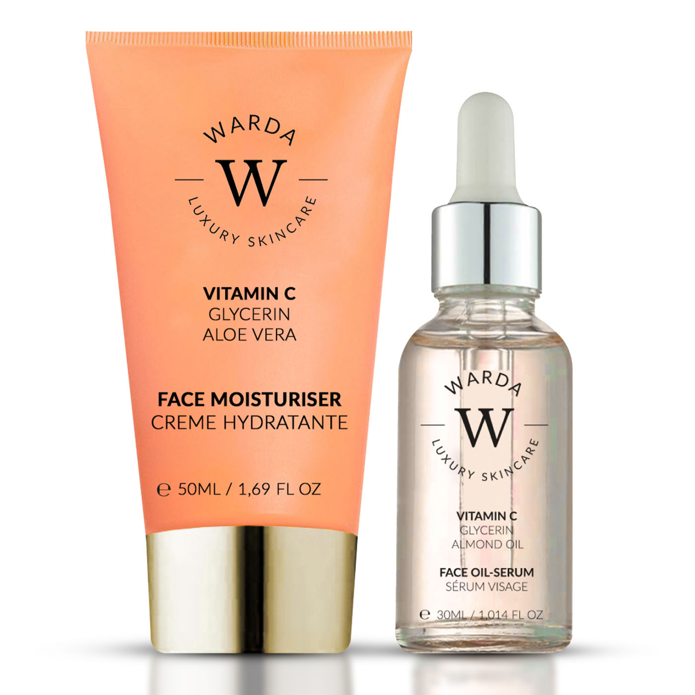 Warda Skincare   SKIN GLOW BOOST VITAMIN C MOISTURISER 50m + VITAMIN C GLOW BOOST OIL-SERUM 30ml , BrandAlley