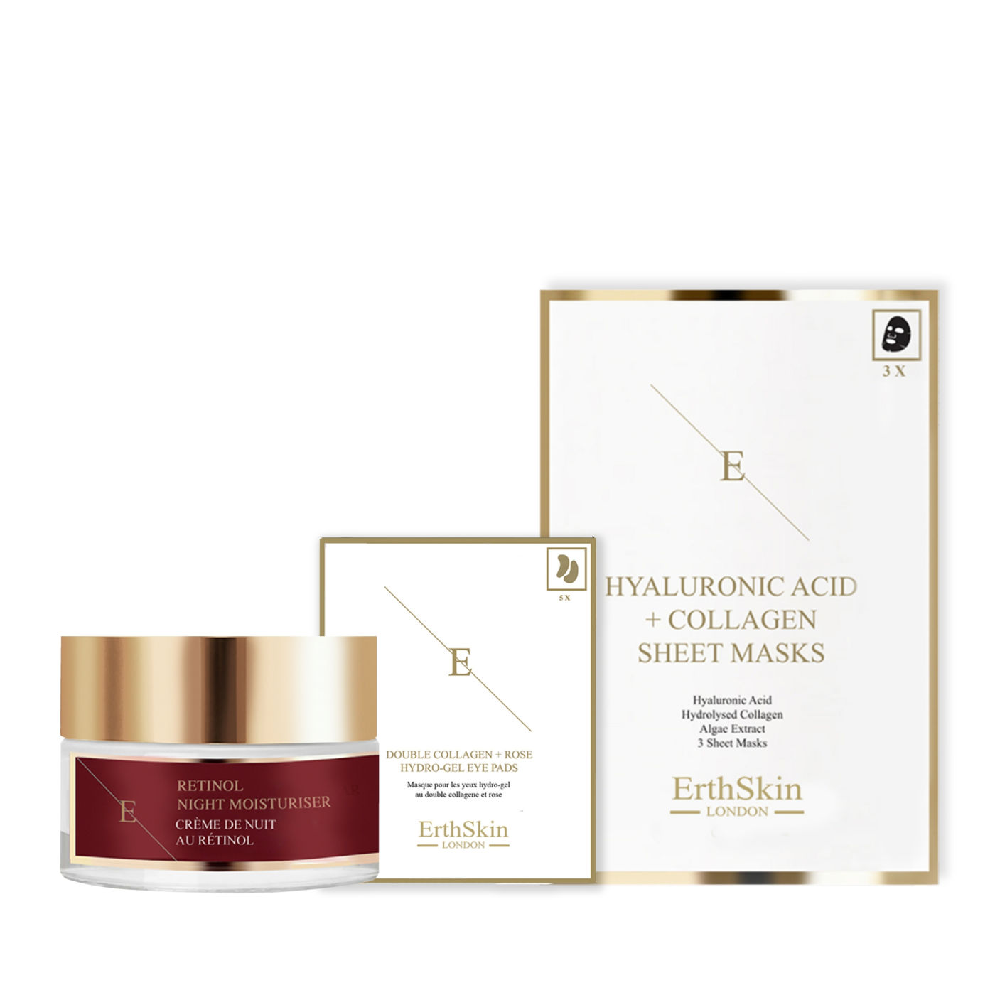 Erth Skin London   Retinol Night Moisturizer 50ml + Eye Pads +  Mask - 3 sheets , BrandAlley