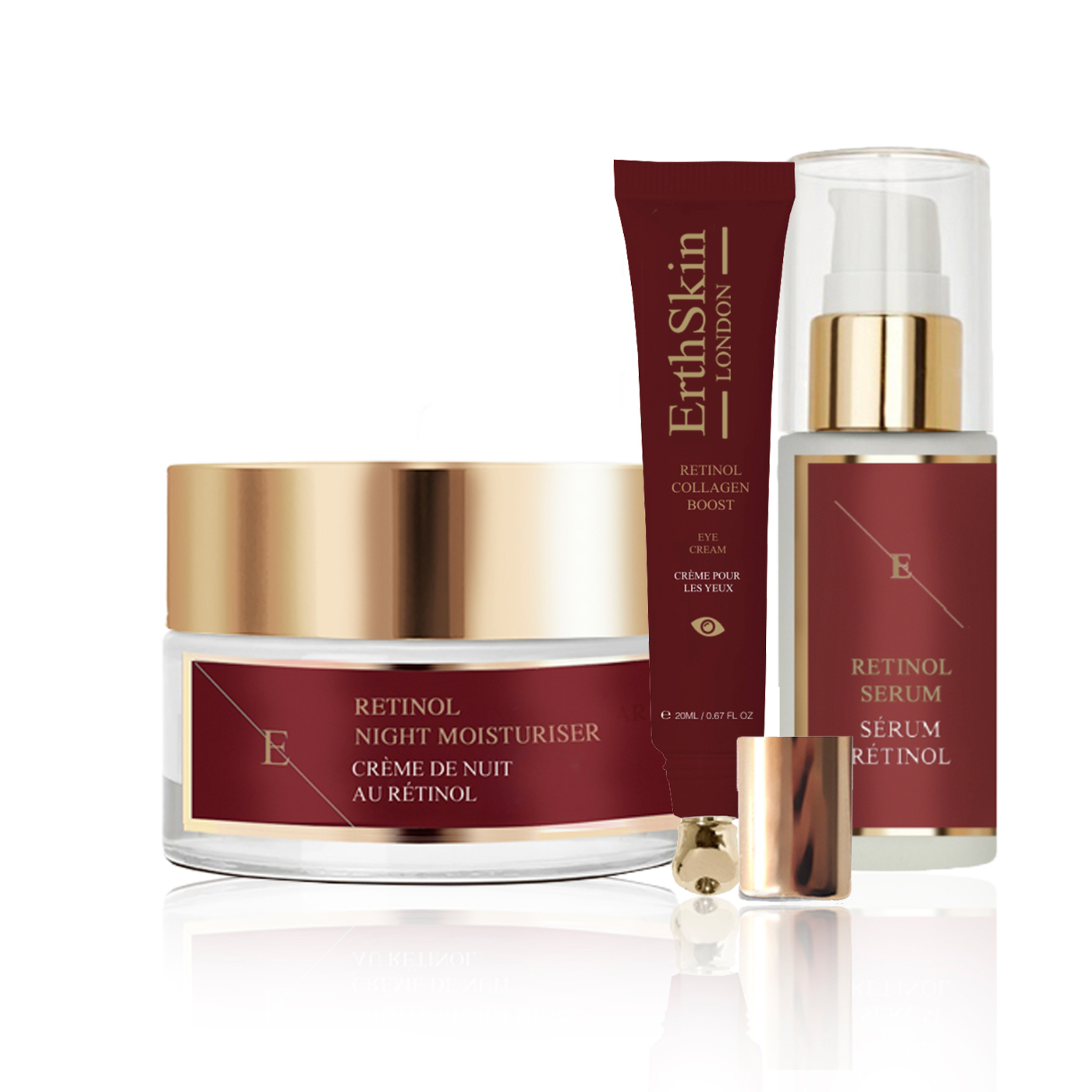 Erth Skin London   RETINOL EYE CREAM 20ML + MOISTURISER 50ML+ SERUM 30ML , BrandAlley
