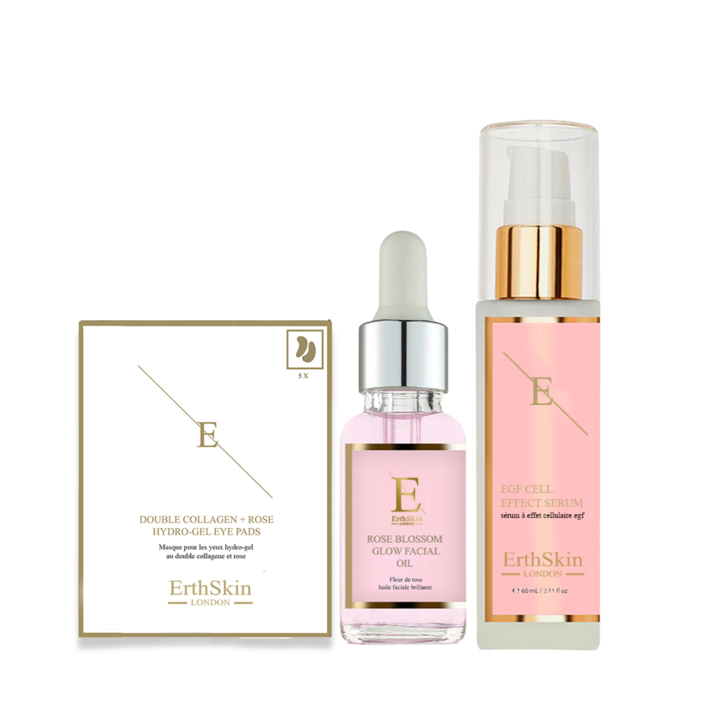 Erth Skin London   EGF CELL EFFECT SERUM 60ML + Facial Oil 30ml + Eye Pads , BrandAlley