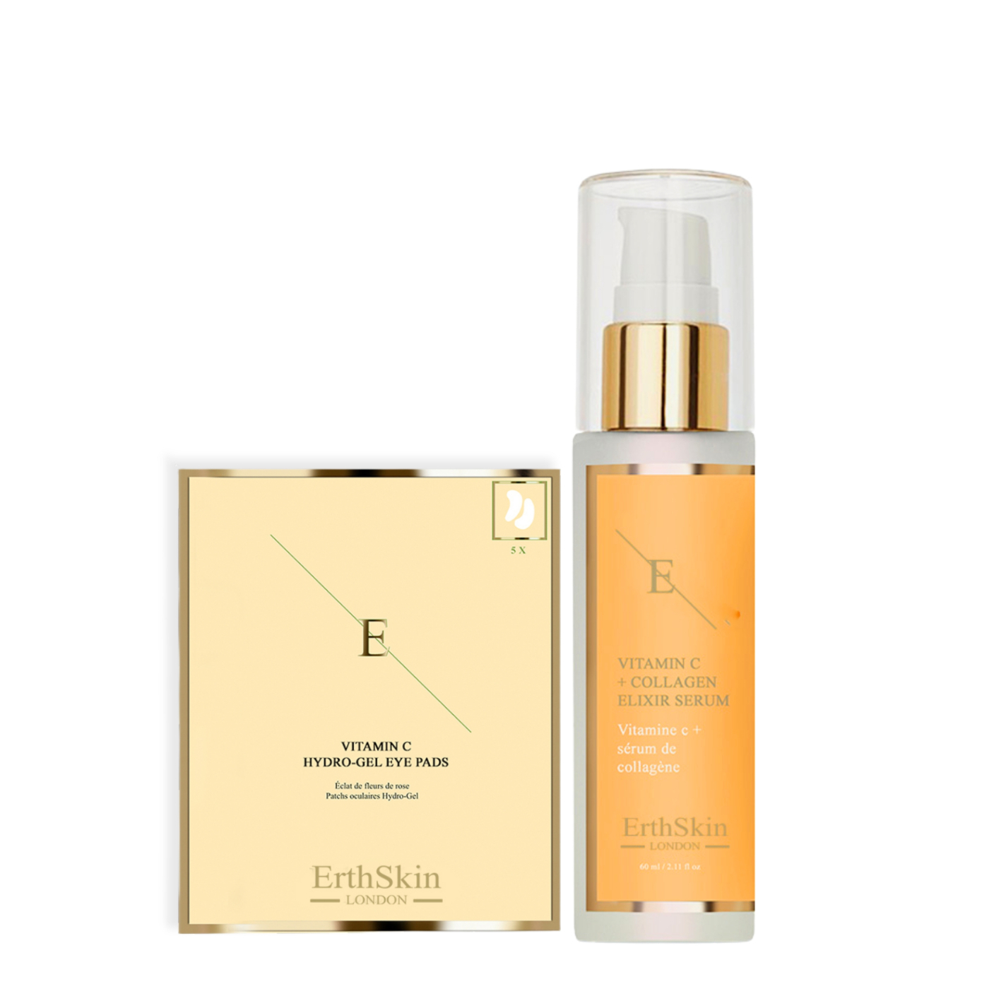 Erth Skin London   VITAMIN C + COLLAGEN ELIXIR SERUM 60ML +Vitamin C Hydrogel Eye Pads x 5 , BrandAlley