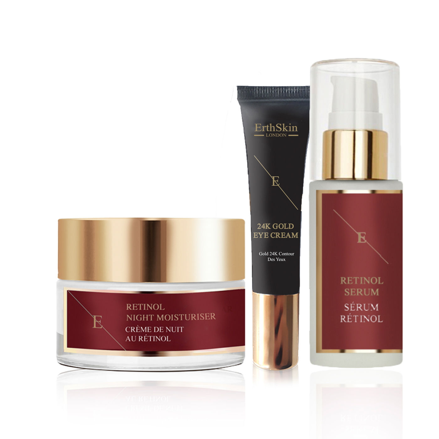 Erth Skin London   PRO RETINOL SERUM 30ML + MOISTURISER 50ML+EYE CREAM 15ml , BrandAlley