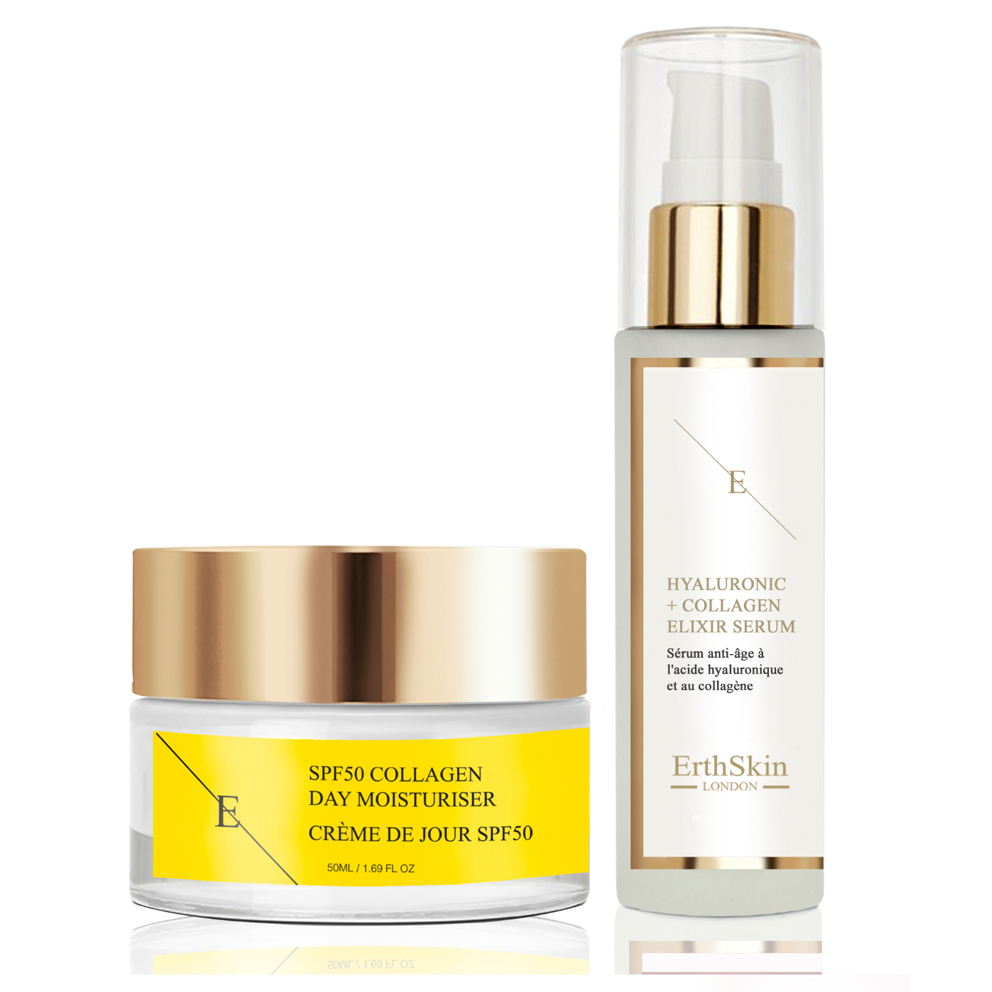 Erth Skin London   SPF 50 Collagen Day Cream 50ml + Collagen Serum - 60ml , BrandAlley