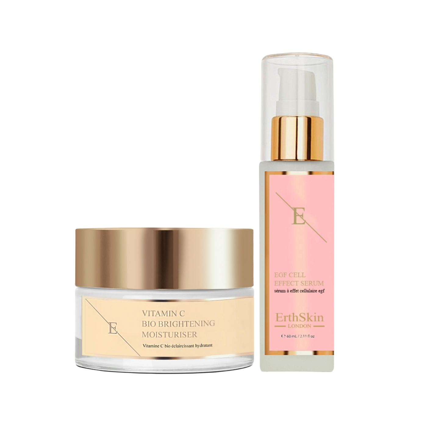 Erth Skin London   Vitamin C Bio Brightening Moisturiser 50ml + EGF CELL EFFECT SERUM 60ML , BrandAlley