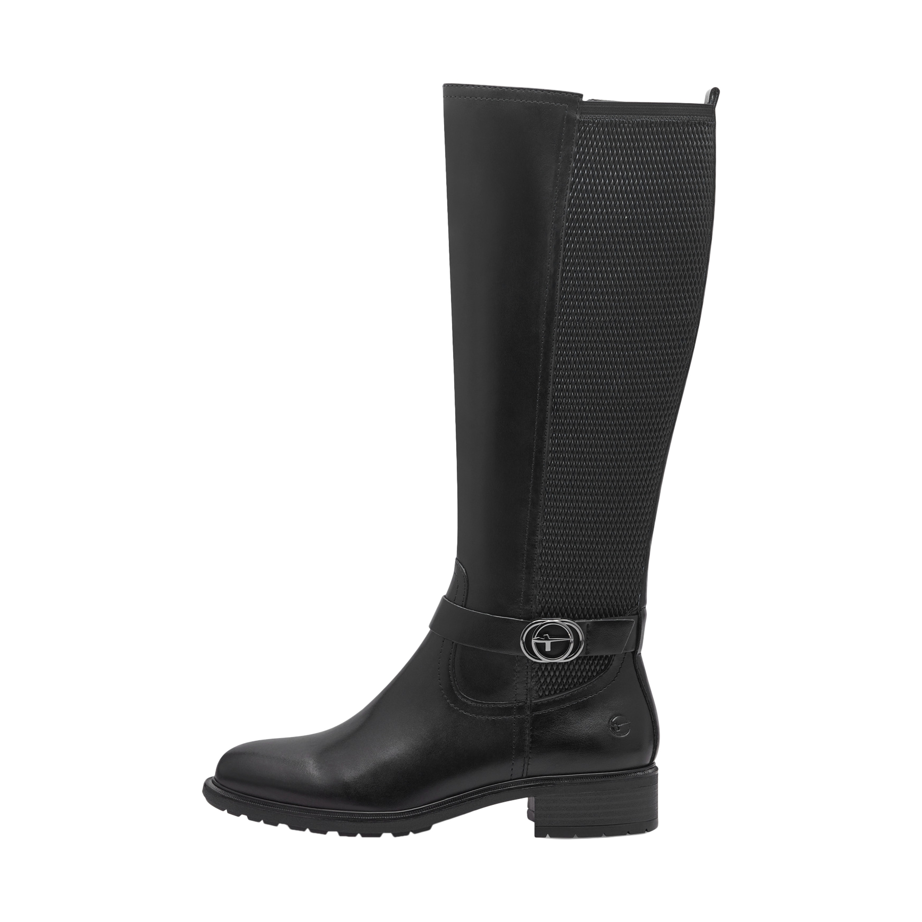 Tamaris Women's   Black Leather Knee High Riding Boots in Size 40, BrandAlley