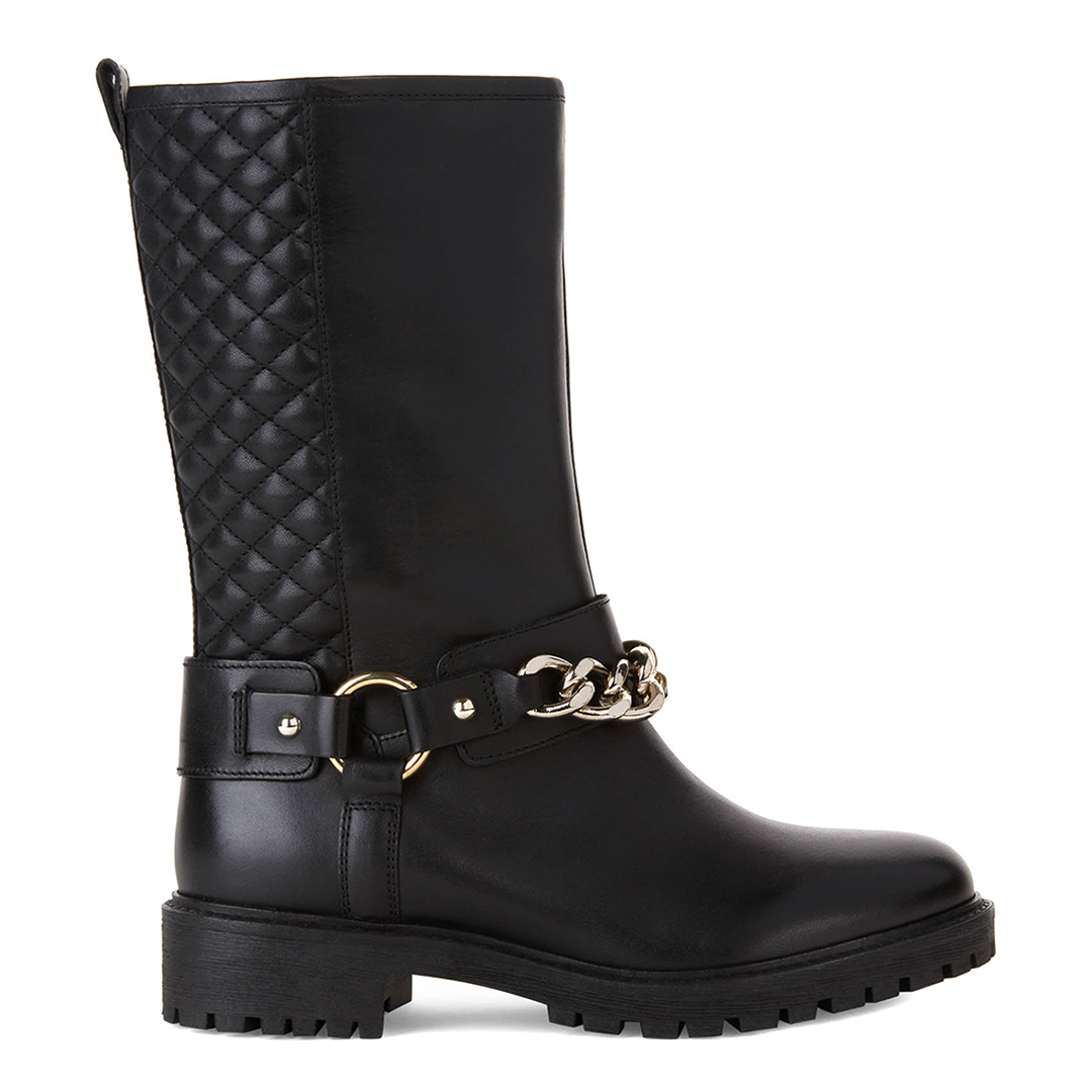 Black Leather Hoara Ankle Boot - Geox - Modalova